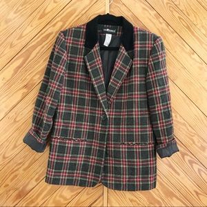 Vintage Plaid Wool Blazer
